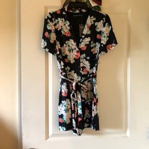 Black Floral Romper